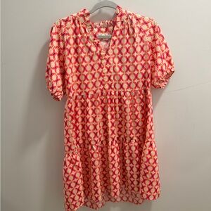 JODIFL Pink and Red Geometric Mini Dress